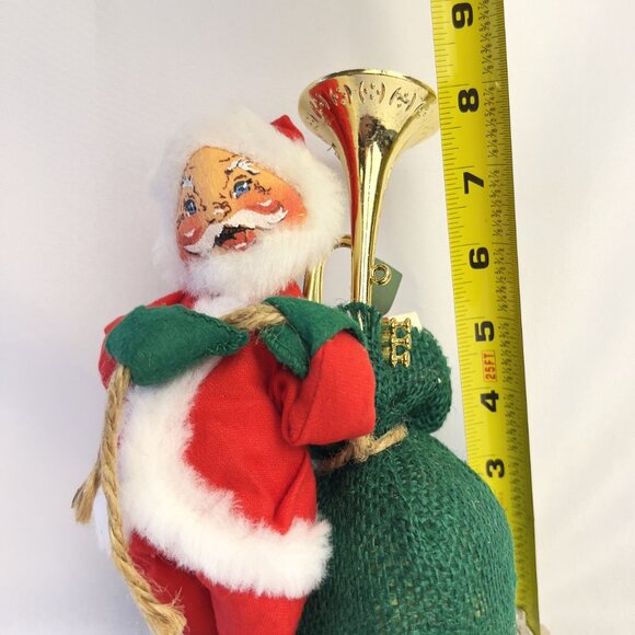 Annalee Santa Claus Doll 1963–1967 Vintage Christmas Decor Felt Figure Tag 8” - Picture 7 of 8